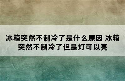 冰箱突然不制冷了是什么原因 冰箱突然不制冷了但是灯可以亮